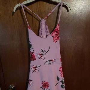 Large pink floral dress
